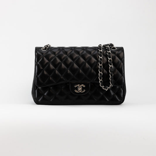 Chanel Classic 11.12 Jumbo Timeless Quilted Lambskin Black